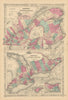 Johnson's Lower Canada & New Brunswick. Upper Canada. Great Lakes 1866 old map