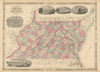 Johnson's Virginia, Delaware, Maryland & West Virginia. Counties 1866 old map