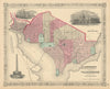 Johnson's Georgetown and the City of Washington DC 1866 old antique map chart