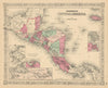 Johnson's Central America. Guatemala Honduras Nicaragua Costa Rica 1866 map
