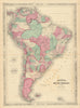 Johnson's South America. Bolivia with Littoral. Patagonia 1866 old antique map