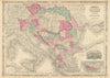 Johnson's Austria, Turkey in Europe and Greece. Balkans Venice 1866 old map