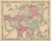 Johnson's Asia. Bod or Tibet. Toorkistan Cabool Birmah Persia Corea 1866 map