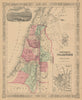Johnson's Palestine. Jerusalem Damascus. 12 tribes of Israel. Holy Land 1866 map