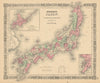 Johnson's Japan, Nippon, Kiusiu, Sikok, Yesso & Kuriles. Nagasaki Bay 1866 map