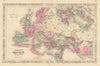 Johnson's Roman Empire. Imperium Romanorum. Graecia Italia Greece Italy 1866 map