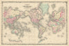 Johnson's World on Mercator's Projection. Americas-centric 1861 old map