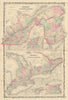 Johnson's Lower Canada & New Brunswick. Upper Canada. Great Lakes 1861 old map