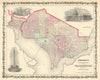Johnson's Georgetown and the City of Washington DC 1861 old antique map chart