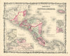Johnson's Central America. Guatemala Honduras Nicaragua Costa Rica 1861 map