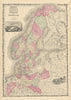 Johnson's Prussia, Norway, Sweden & Denmark. Scandinavia Baltic Poland 1861 map
