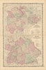 Johnson's Germany No. 2 & No. 3. South & Western Germany 1861 old antique map