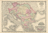 Johnson's Austria, Turkey in Europe and Greece. Balkans Hungary 1861 old map