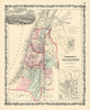 Johnson's Palestine. Jerusalem Damascus. 12 tribes of Israel. Holy Land 1861 map