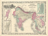 Johnson's Hindostan or British India. Bombay Madras Calcutta. Indochina 1861 map