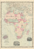 Johnson's Africa. Colonies & tribes. Navigators' & explorers' routes 1861 map