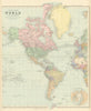 World on Mercator's Projection. West sheet. Americas. 67x55cm. STANFORD 1894 map