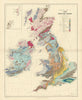 Geological Map of the British Isles. Large 66x53cm. STANFORD 1894 old