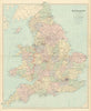 England and Wales in counties. Railways. Large 68x55cm. STANFORD 1894 old map