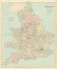 England and Wales in counties. Railways. Large 68x55cm. STANFORD 1894 old map