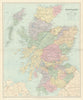 Scotland. Counties & railways. Large 66x54cm. STANFORD 1894 old antique map