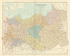 German Empire (eastern part) and Poland. Large 66x52cm. STANFORD 1894 old map