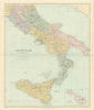 South Italy. Sicily Calabria Puglia Abruzzo Lazio Campania. STANFORD 1894 map