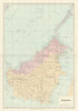 Dutch & British North Borneo Sarawak Kalimantan Palawan. STANFORD 1894 old map