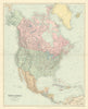 North America Manitoba postage stamp USA Canada. STANFORD 1894 old antique map