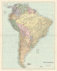 South America. Large 64x51cm. STANFORD 1894 old antique vintage map plan chart