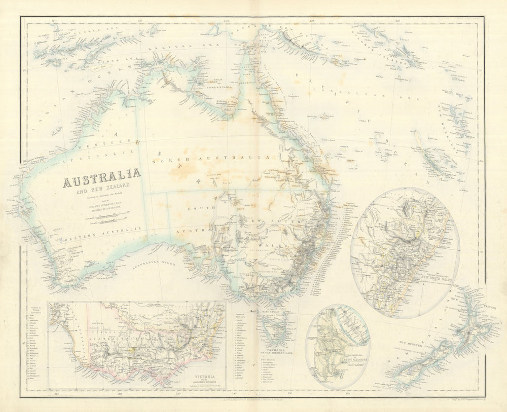 Australia & New Zealand. Victoria. Mount Alexander goldfields. SWANSTON 1860 map