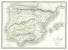 Carte de l'Ibérie ou Espagne ancienne. Iberia or Ancient Spain. LAPIE 1831 map