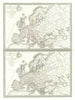 Carte de l'Europe sous Charlemagne (800) & Charles V (1500). LAPIE 1831 map