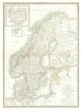 Carte de la Scandinavie… Scandinavia Sweden Norway Denmark. LAPIE 1830 old map