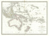 Carte de l'Oceanie… l'Australie, Polynésie… Australia 'Notasie'. LAPIE 1829 map