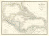 Carte des Antilles, du golfe du Mexique… Caribbean & West Indies. LAPIE 1829 map