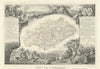Département de l'HÉRAULT. Decorative antique map/carte by Victor LEVASSEUR 1856