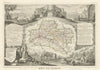Département du LOIRET. Decorative antique map/carte by Victor LEVASSEUR 1856