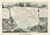 Département du MORBIHAN. Decorative antique map/carte by Victor LEVASSEUR 1856
