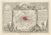 Département de la SEINE. Decorative antique map/carte by Victor LEVASSEUR 1856