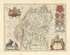 Westmoria Comitatus; Anglice Westmorland. Westmoreland county map by Blaeu 1645