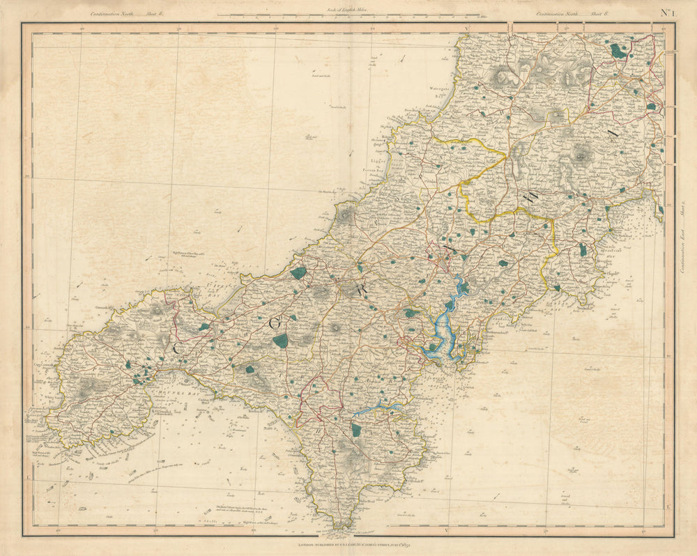 WEST CORNWALL. Land's End Lizard Penwith Roseland St Agnes St Ives CARY 1832 map