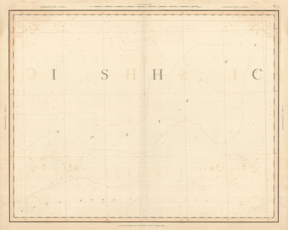 Part of the English Channel. North Deep. West Deep. CARY 1832 old antique map