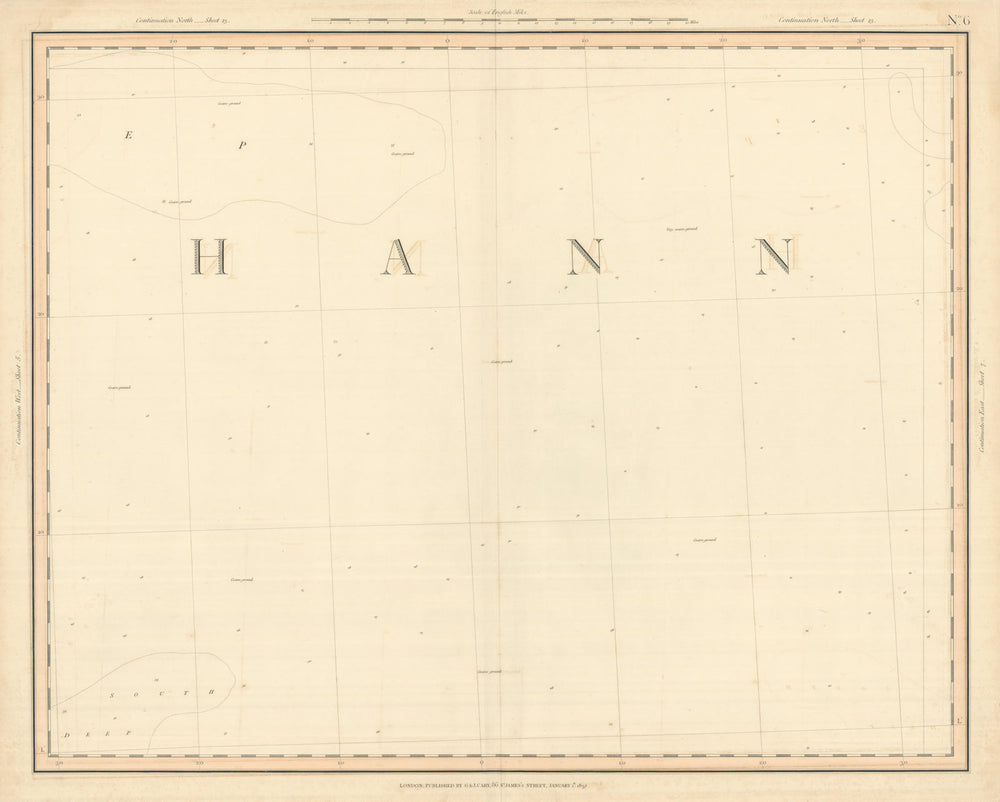 Part of the English Channel. North Deep. South Deep. CARY 1832 old antique map