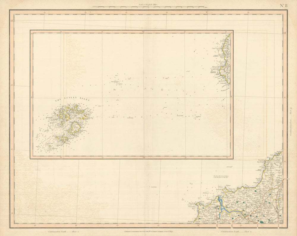 CAMEL ESTUARY & THE SCILLY ISLES. Padstow. Cornwall. CARY 1832 old antique map