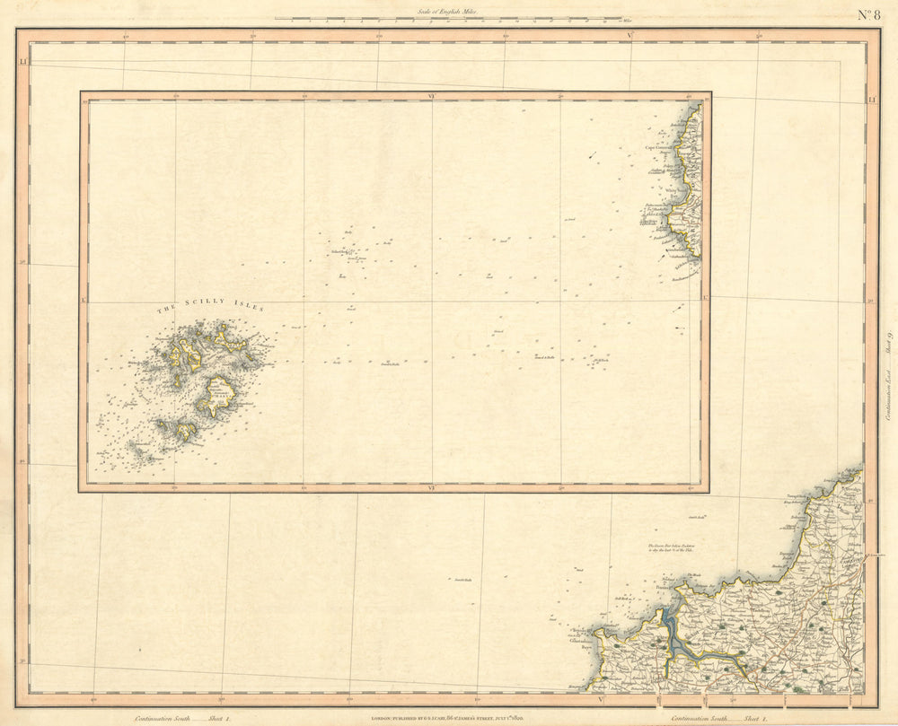 CAMEL ESTUARY & THE SCILLY ISLES. Padstow. Cornwall. CARY 1832 old antique map
