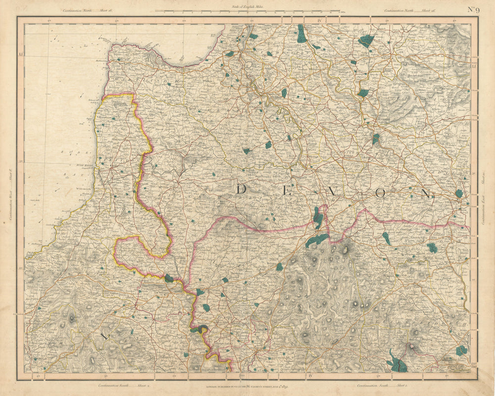 NORTH CORNWALL & WEST DEVON. Dartmoor Bodmin Moor Hartland. CARY 1832 old map