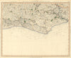 SUSSEX COAST, SOUTH DOWNS & SEVEN SISTERS. Brighton Eastbourne. CARY 1832 map