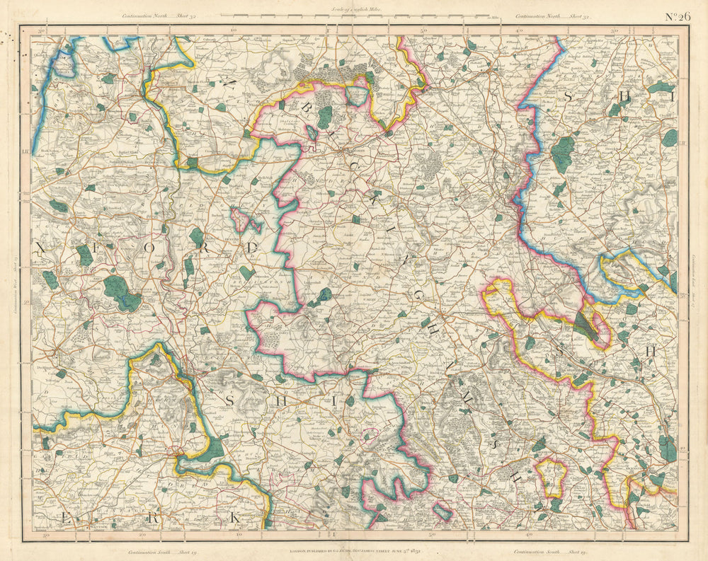 CHILTERN HILLS & UPPER THAMES VALLEY. Buckinghamshire, Oxfordshire CARY 1832 map
