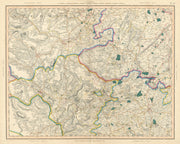 MID WALES & SHROPSHIRE HILLS Radnorshire Montgomery Herefordshire. CARY 1832 map